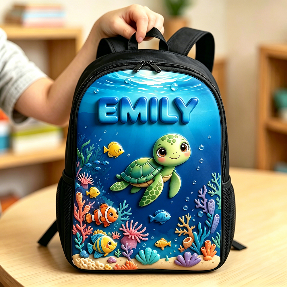Personalized Kid Adorable Ocean Animals Backpack Set | CWPack383