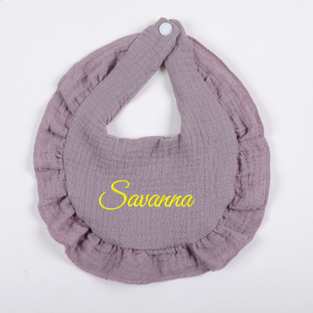 =Personalized Embroidered Baby Cotton Gauze Bibs | CWBaby59