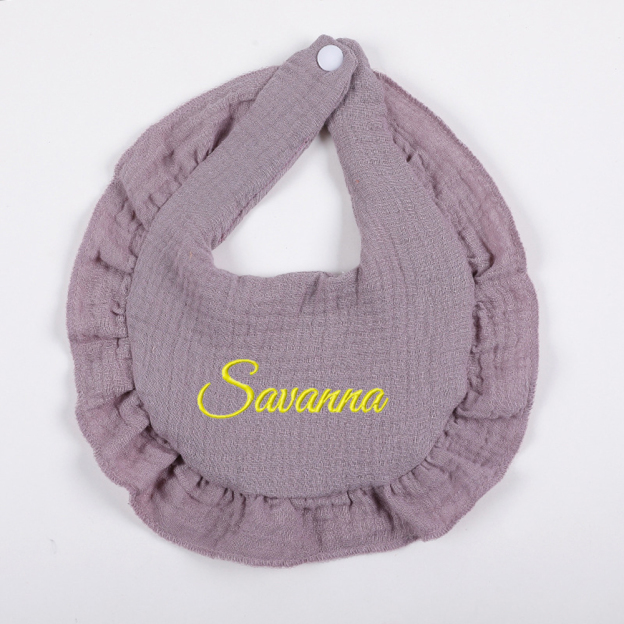 =Personalized Embroidered Baby Cotton Gauze Bibs | CWBaby59