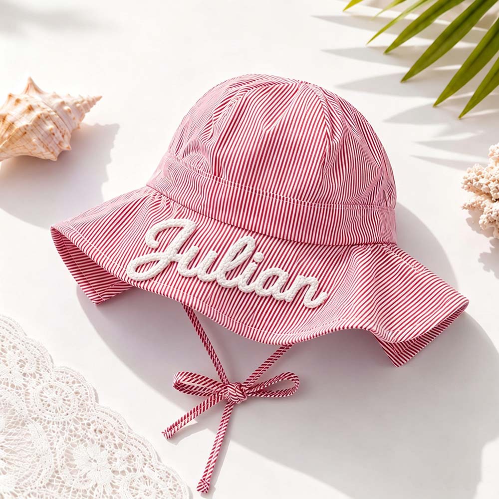 Personalized Lovely Baby Striped Sun Hat | CWBeach257