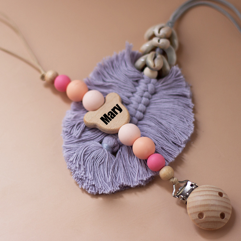 Personalized Baby Pacifier Color Bead Clip | CWBaby63