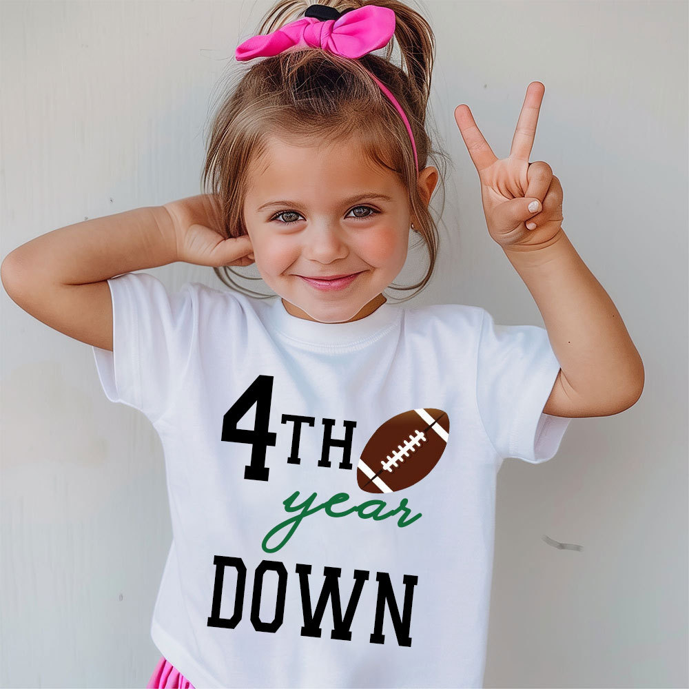 Personalized Three Year Down Football Birthday T-Shirt | inBirth21