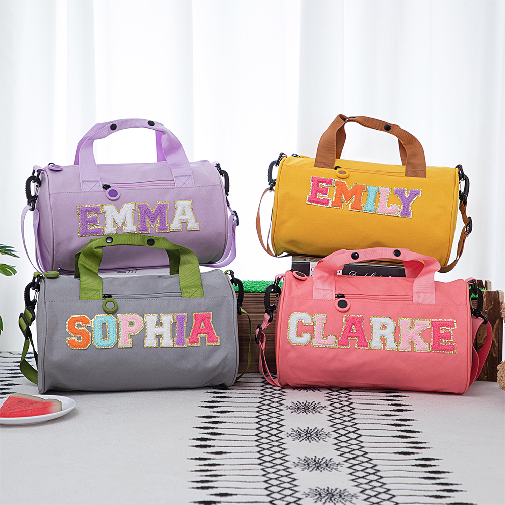 Personalized Chenille Letter Water Proof Duffle Dance Bag