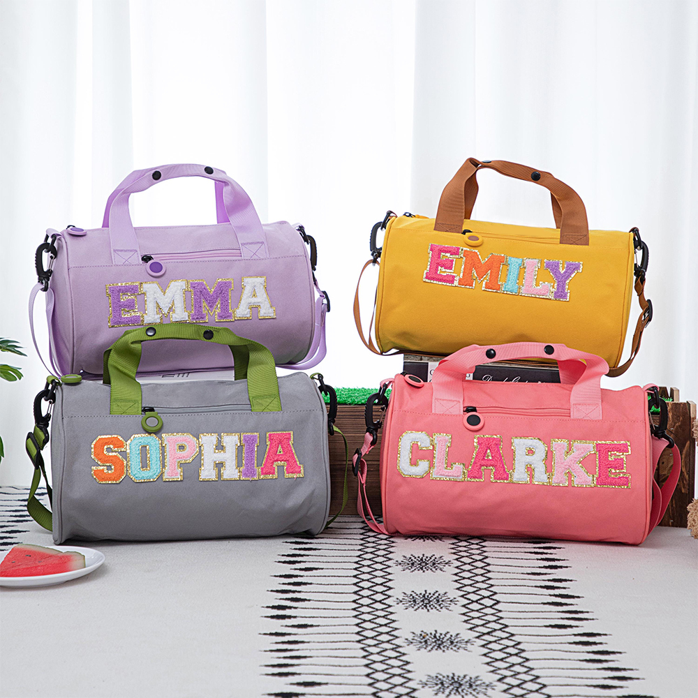 Personalized Chenille Letter Water Proof Duffle Dance Bag