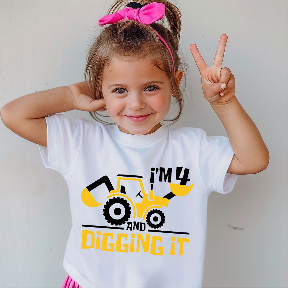 Personalized Digging It Construction Birthday T-Shirt | inBirth22