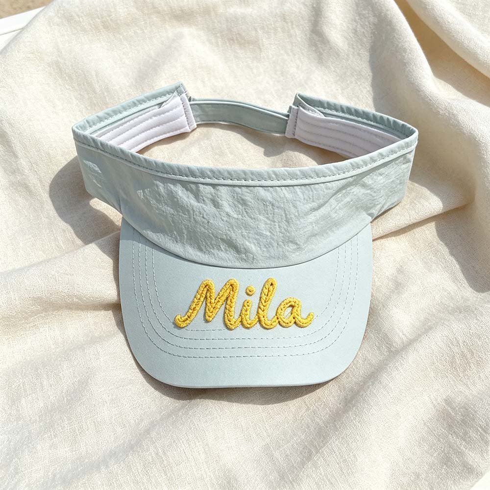 Personalized Hand Embroidery Kids Open-Top Summer Hat | CWBeach260