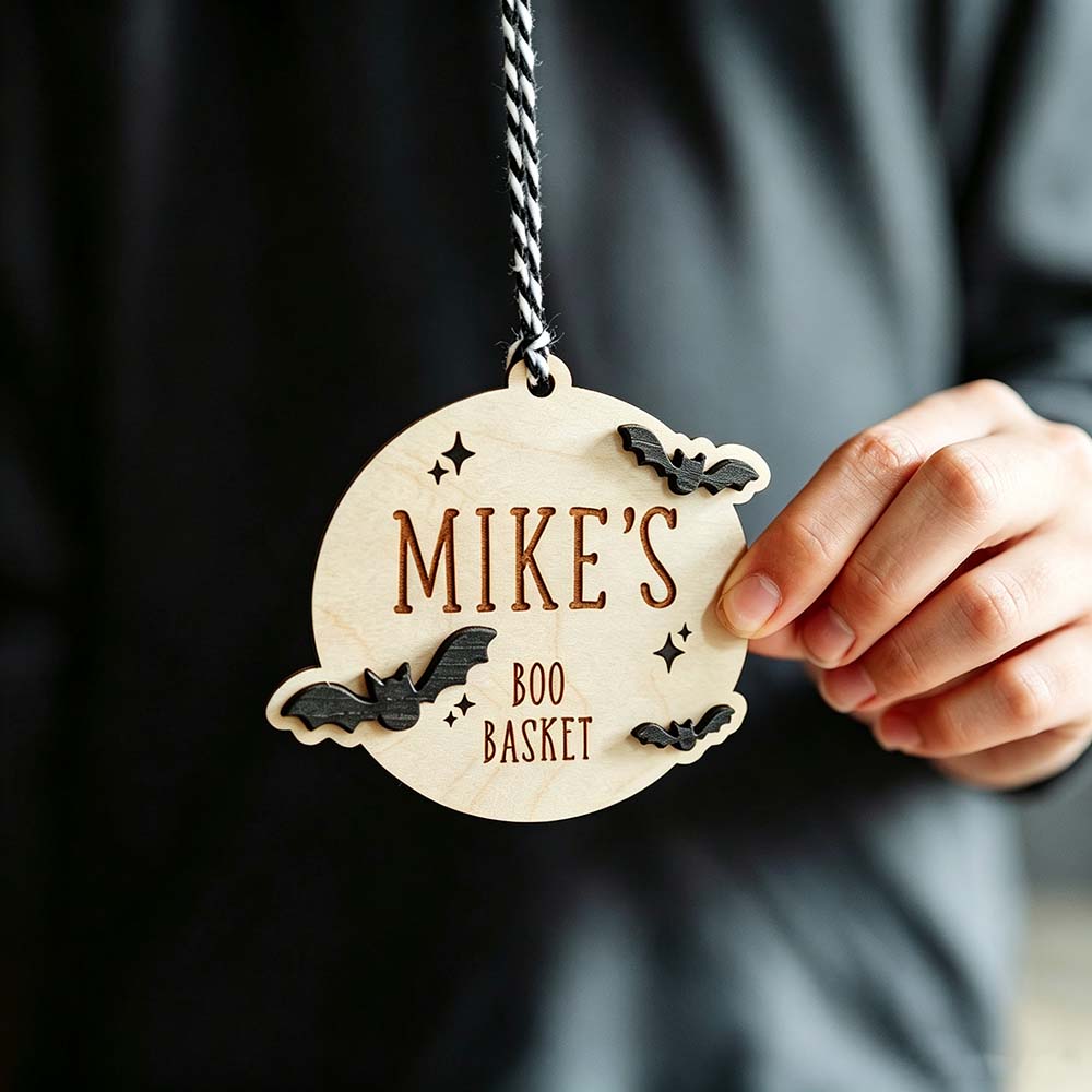 Personalized Halloween Name Boo Basket Tag | CWHalloween86