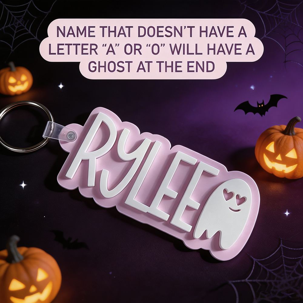 Personalized Halloween Name Tag Keychain | CWHalloween77