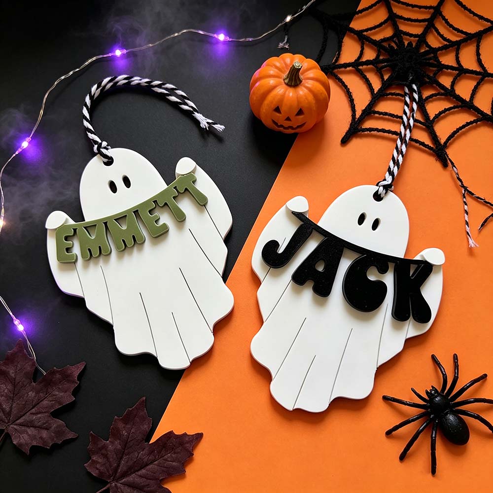Personalized Halloween Cute Ghost Name Boo Basket Tag | CWHalloween89