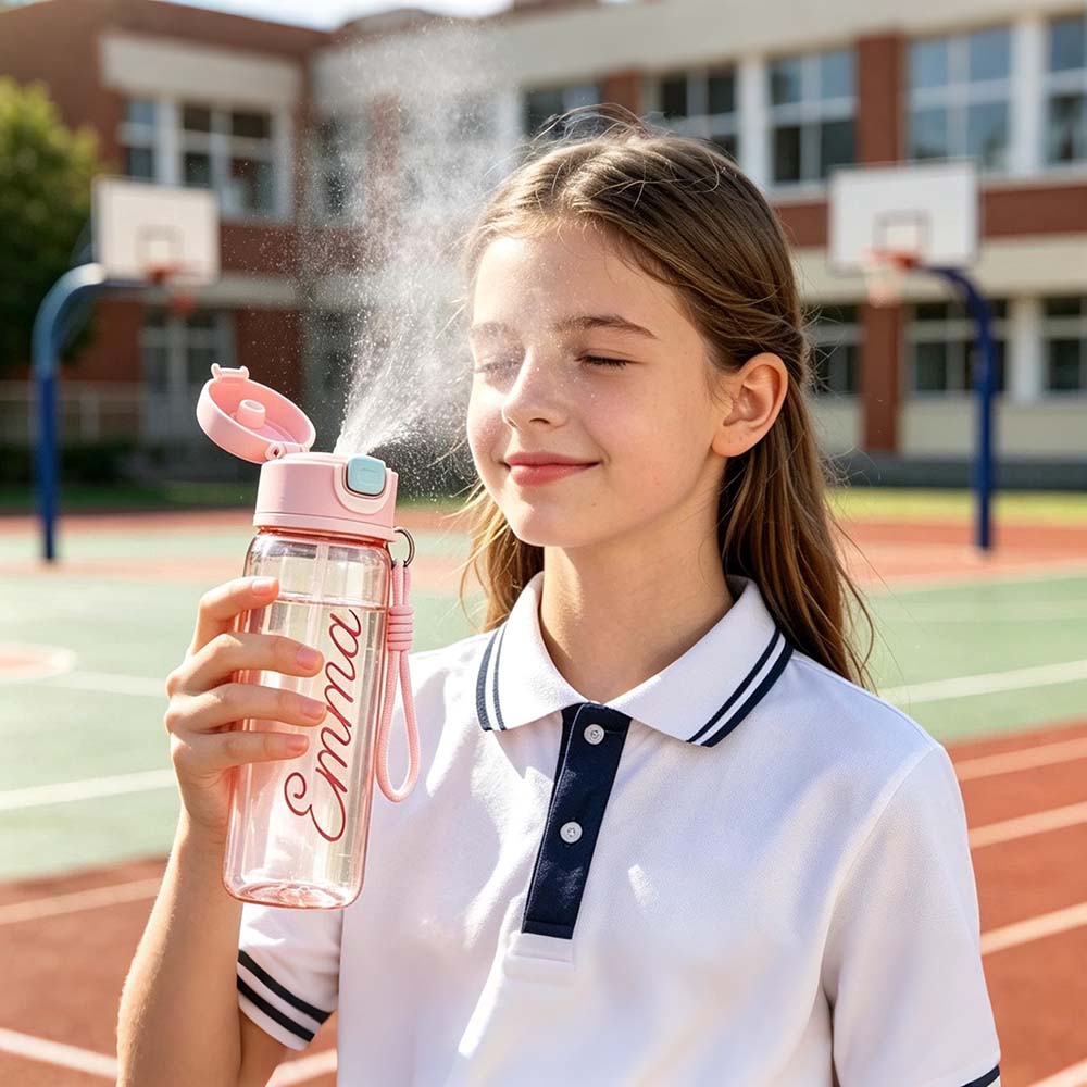 Personalized BPA Free 20oz Kids Water Bottle With Mist Sprayer | YouBottle104