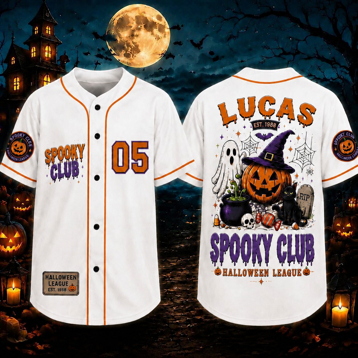 Personalized Halloween Button Up Baseball Jersey For Kid & Adult | CWHalloween90