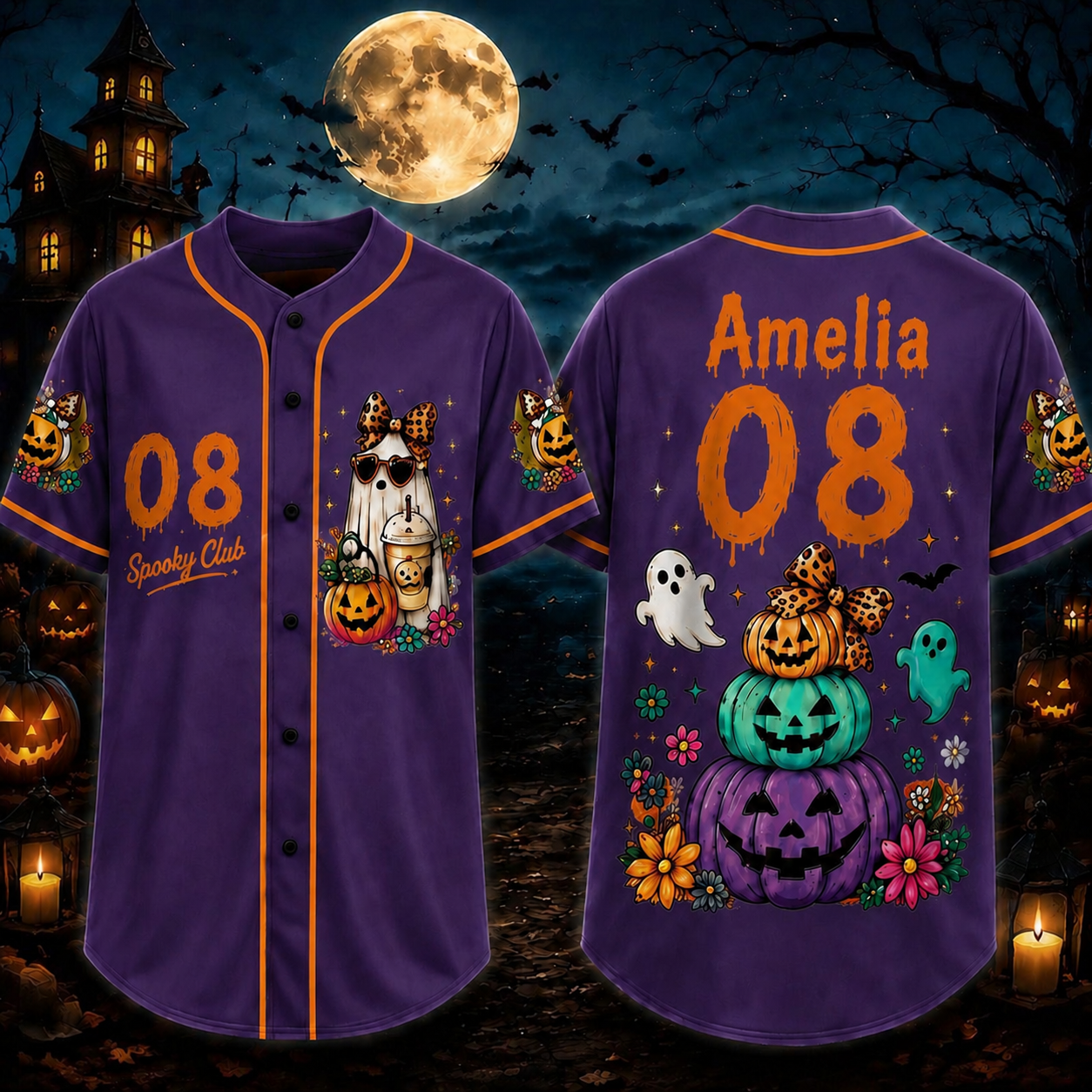 Personalized Halloween Button Up Baseball Jersey For Kid & Adult | CWHalloween91