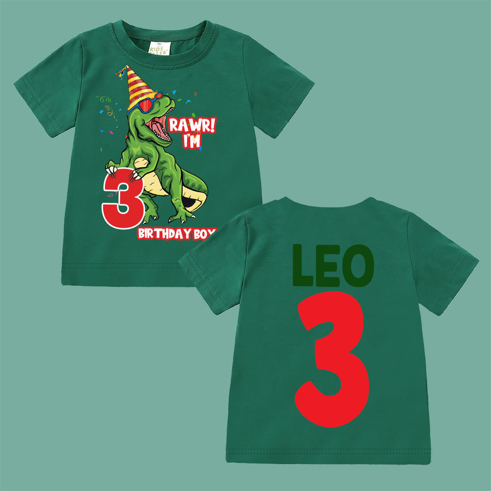 Personalized Dinosaur Birthday Boy T-Shirt | inBirth23