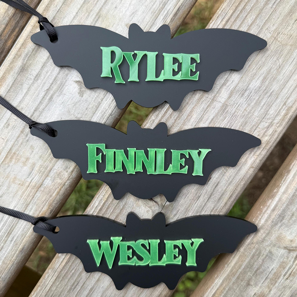 Personalized Halloween Glow in the Dark Bat Basket Decor | CWHalloween118