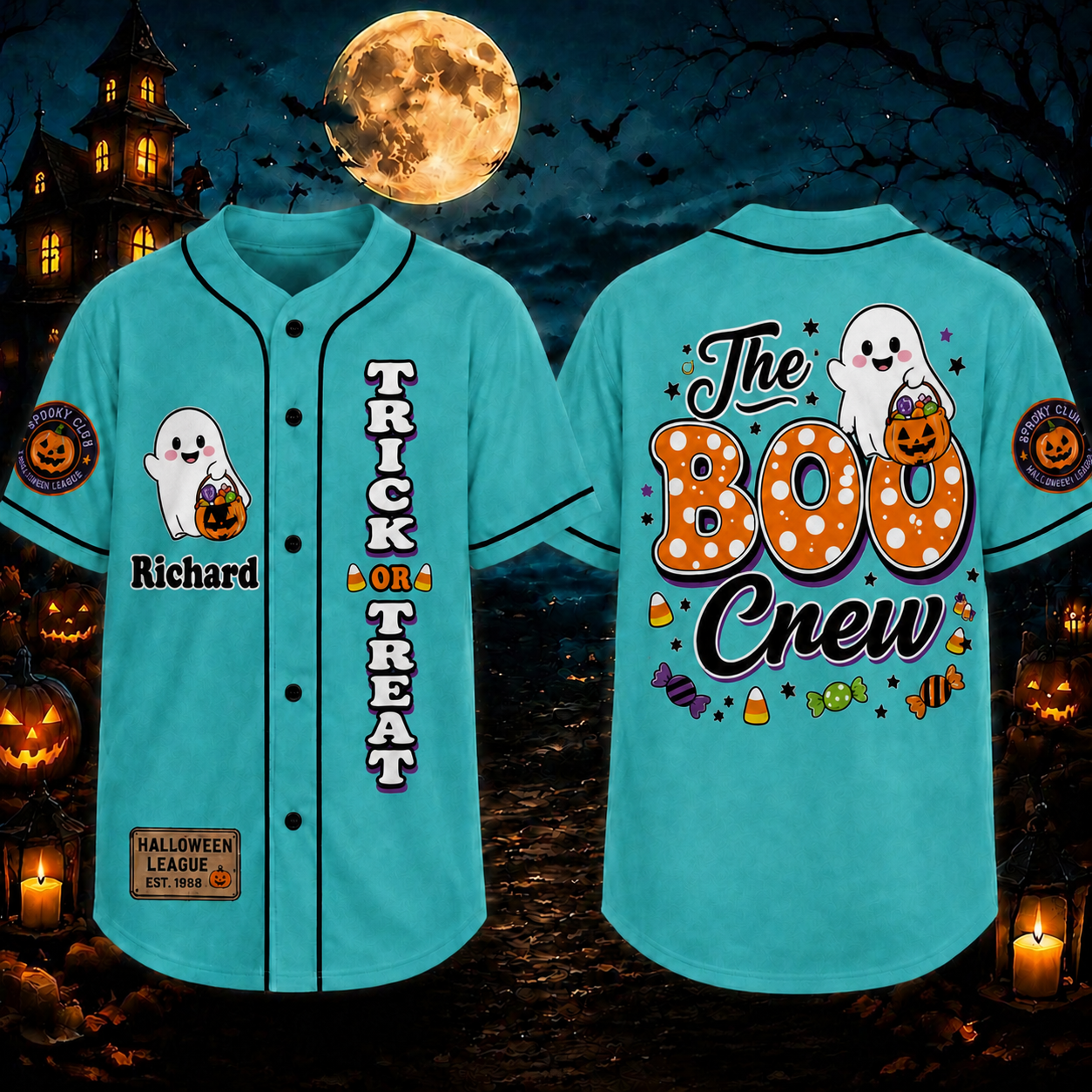 Personalized Halloween Button Up Baseball Jersey For Kid & Adult | CWHalloween110