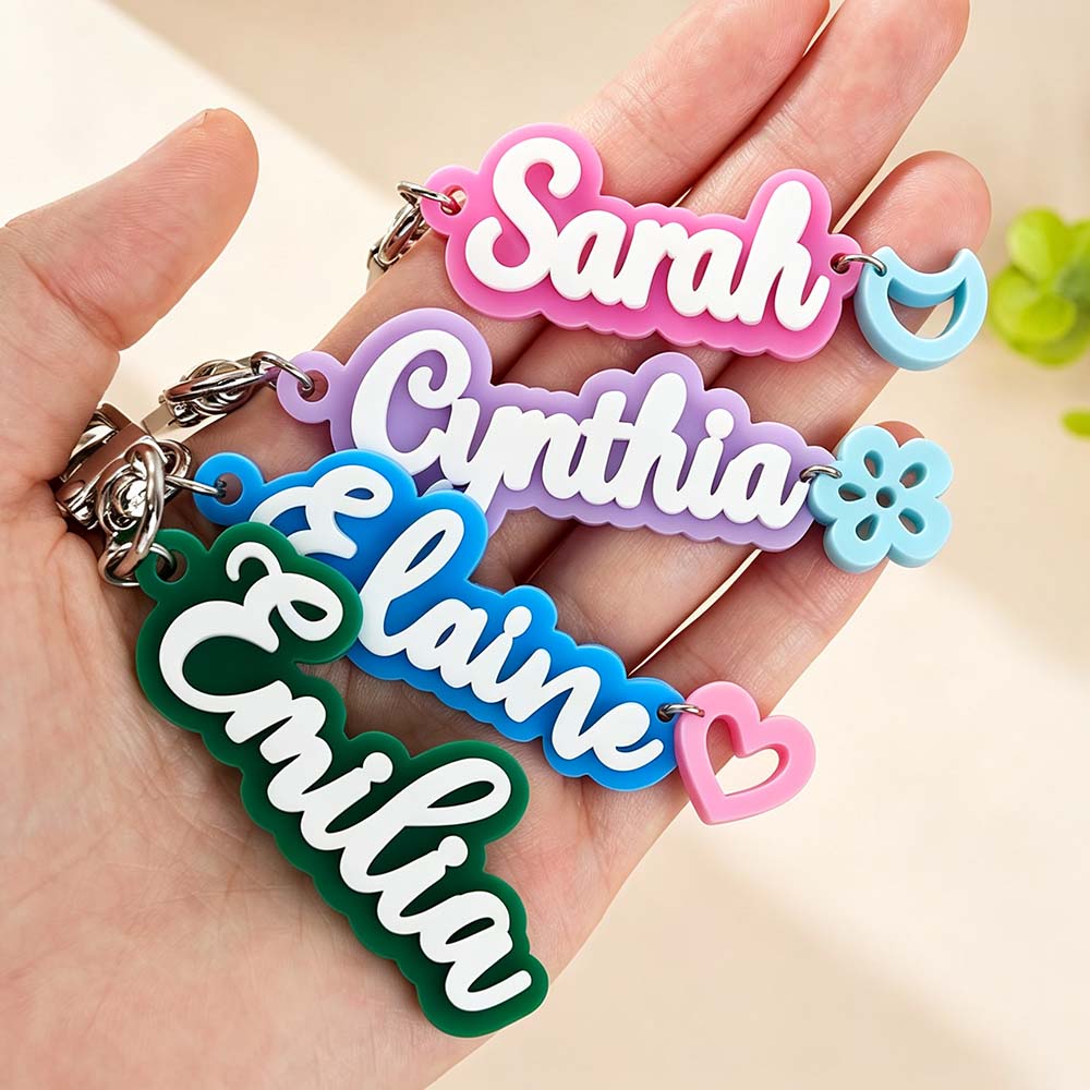 Personalized 3D Printed Name Tag Keychain Charm | CWGift88