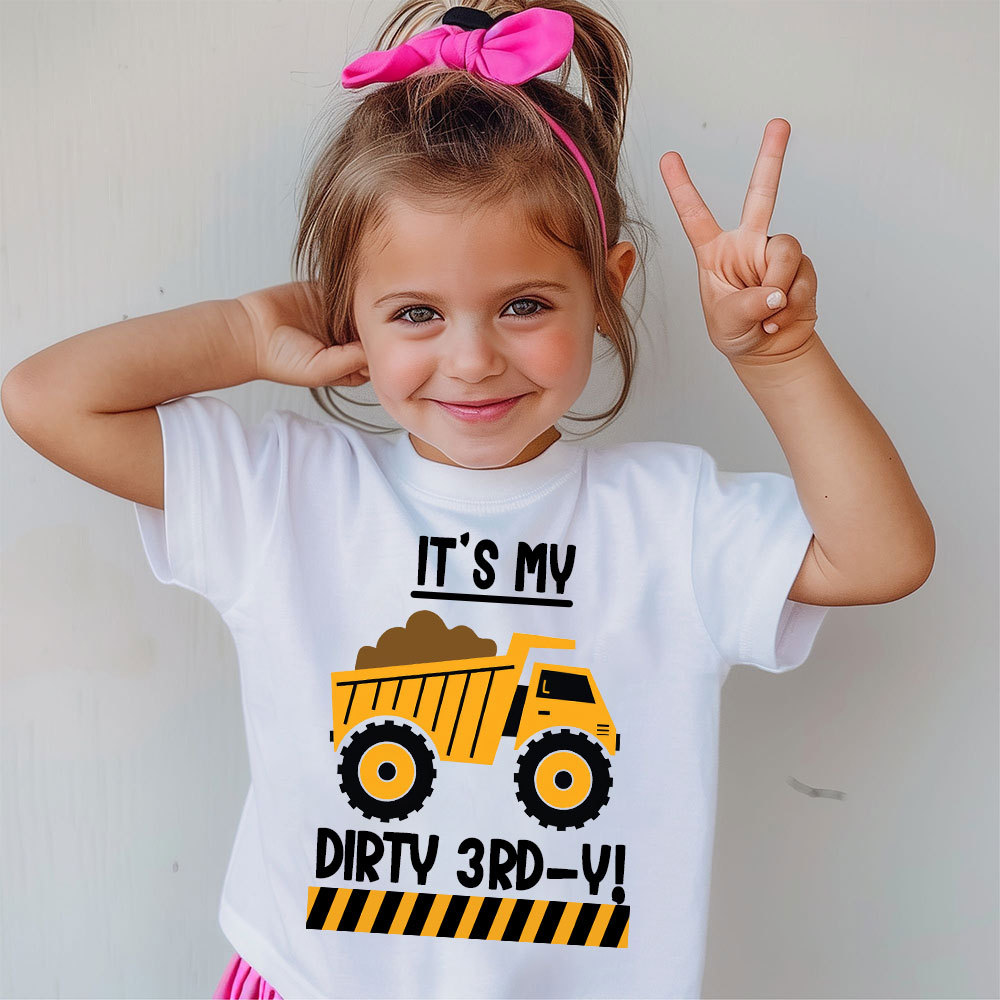 Personalized Truck Construction Dirty Birthday T-Shirt | inBirth25