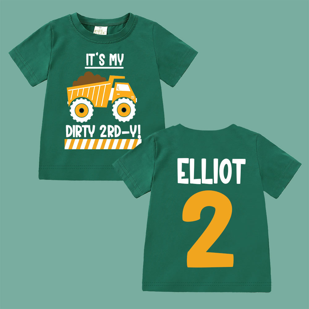 Personalized Truck Construction Dirty Birthday T-Shirt | inBirth25