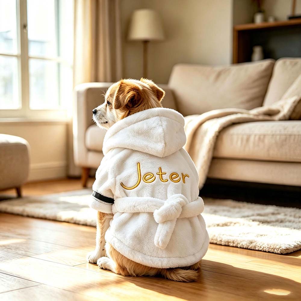 Personalized Embroidery Soft Hooded Pet Bathrobe | BKPet569