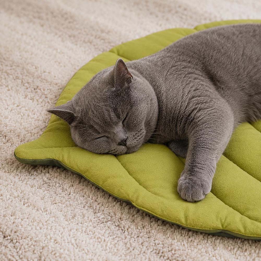 Personalized Embroidered Reversible Leaf Pet Mat | BKPet571