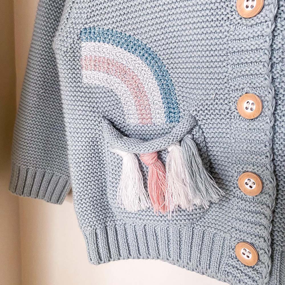 Personalized Embroidered Baby Sunshine Rainbow Cardigan | CWBaby522