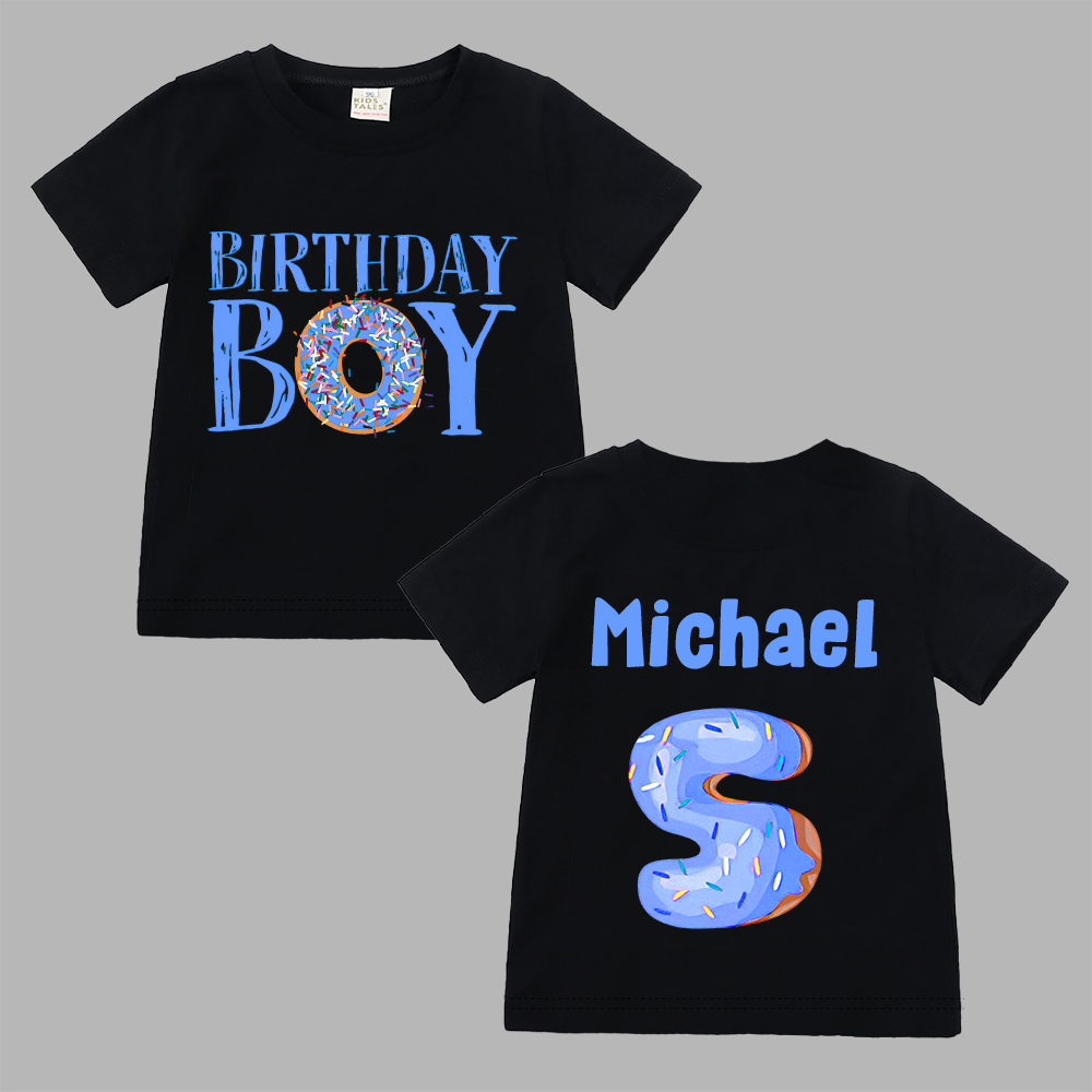 Personalized Donut Sprinkles Theme Birthday T-Shirt | inBirth29