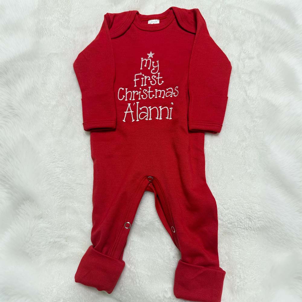 Personalized Embroidery Baby First Christmas Outfit Set | MCGift379