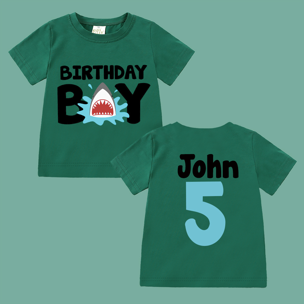 Personalized Boy Shark Birthday T-Shirt | inBirth30