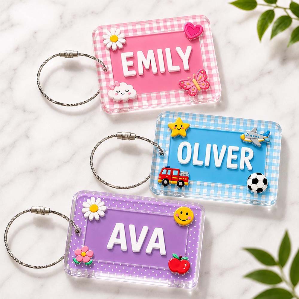 Personalized Kids Name Tag With Emergency Contact Info | CWGift104