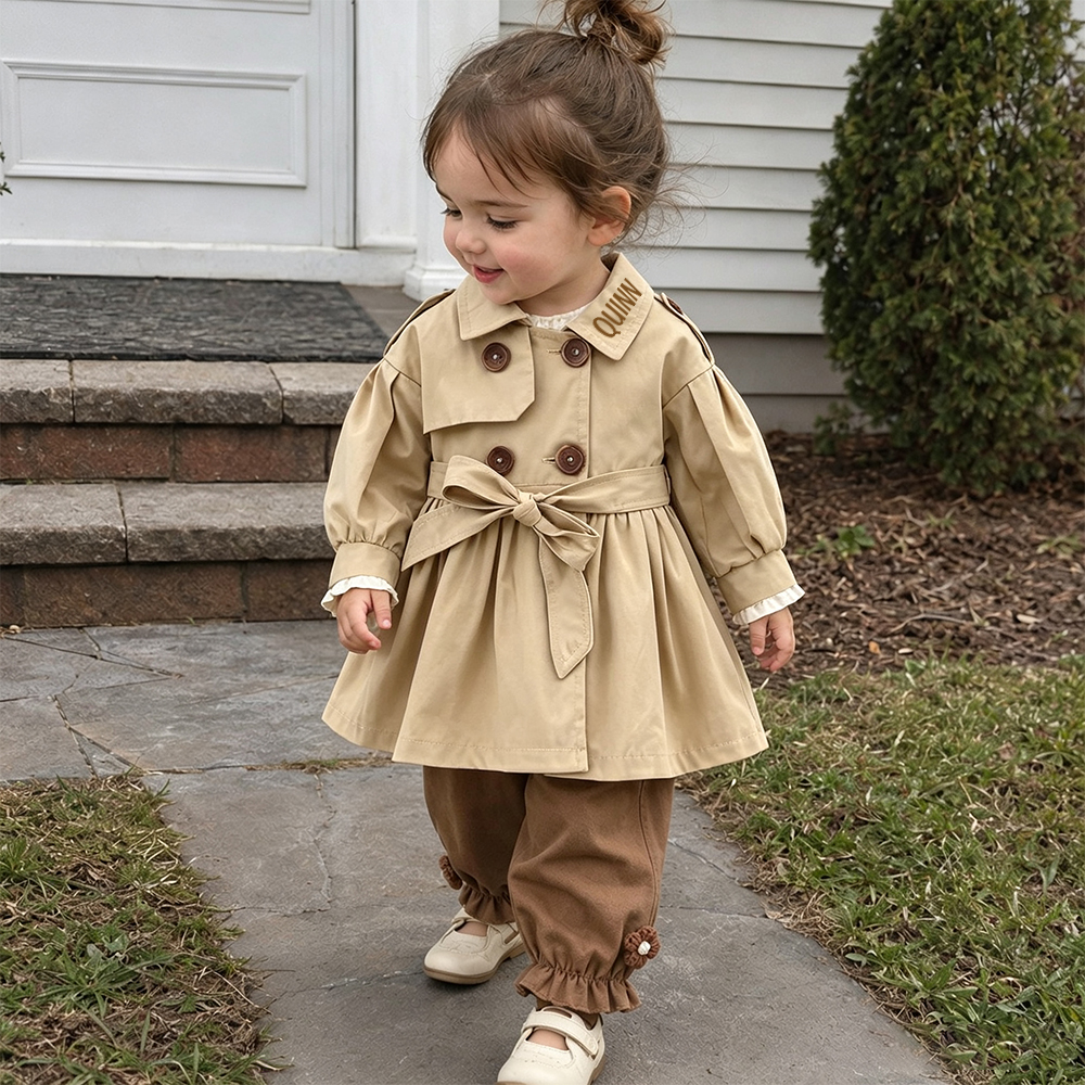 Personalized Classic British Style Windbreaker for Girls | CWBaby527