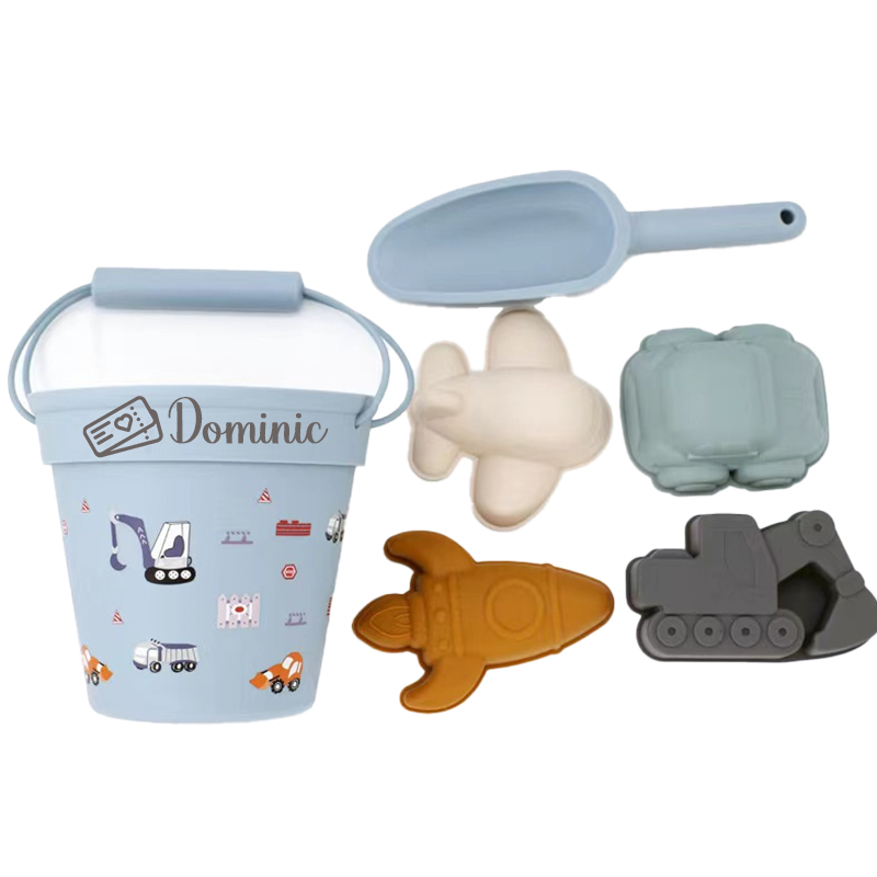 Personalized Kids Silicone Beach Bucket Set | CWToy45