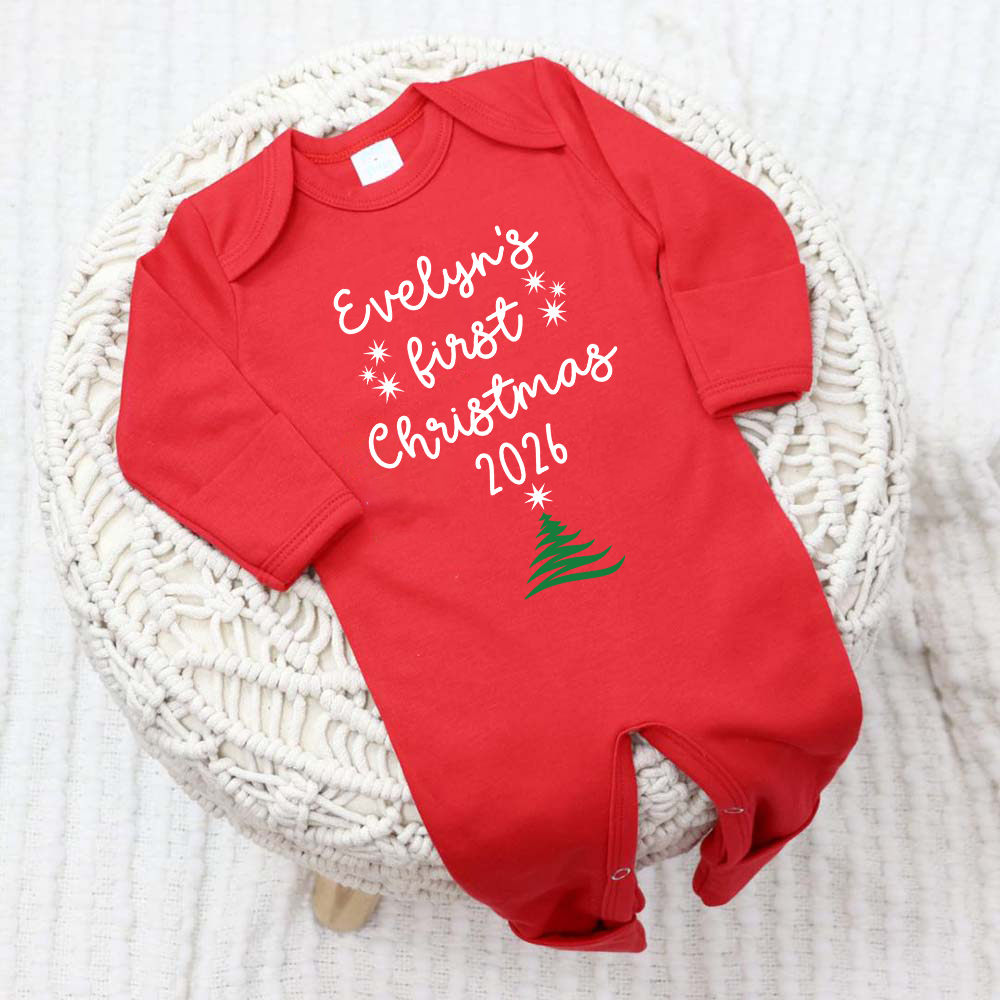 Personalized Baby First Christmas Romper & Hat Set | MCGift389