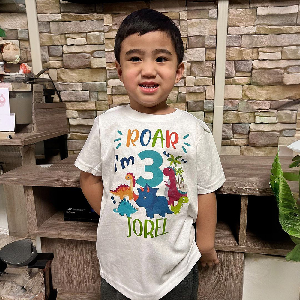 Personalized Dinosaur ROAR Party Birthday T-Shirt | inBirth02