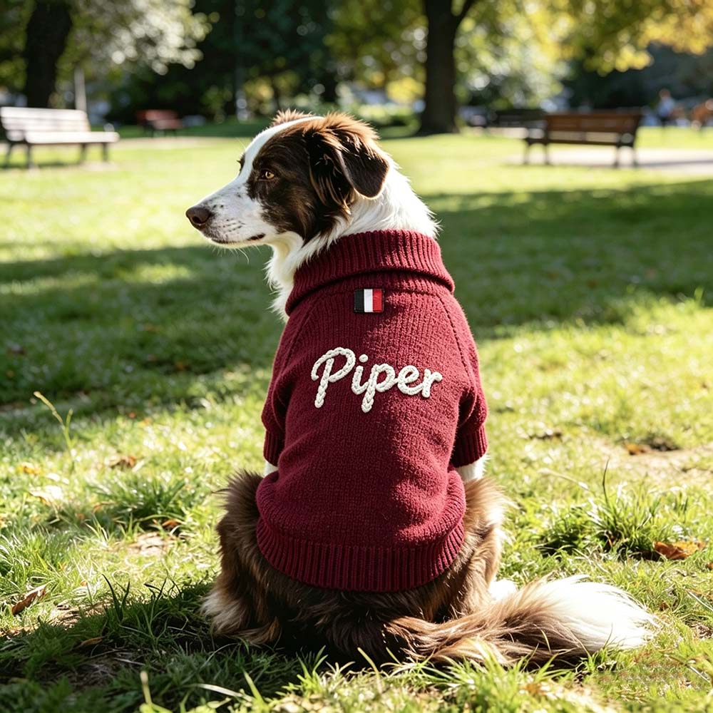 Personalized Hand Embroidered Pets Knit Cardigan | BKPet582
