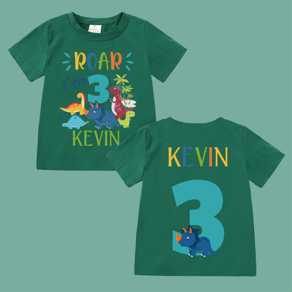 Personalized Dinosaur ROAR Party Birthday T-Shirt | inBirth02
