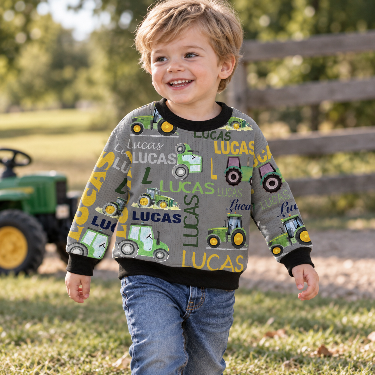 Personalized Lovely Kids Truck Knit Sweater | CWSweater05