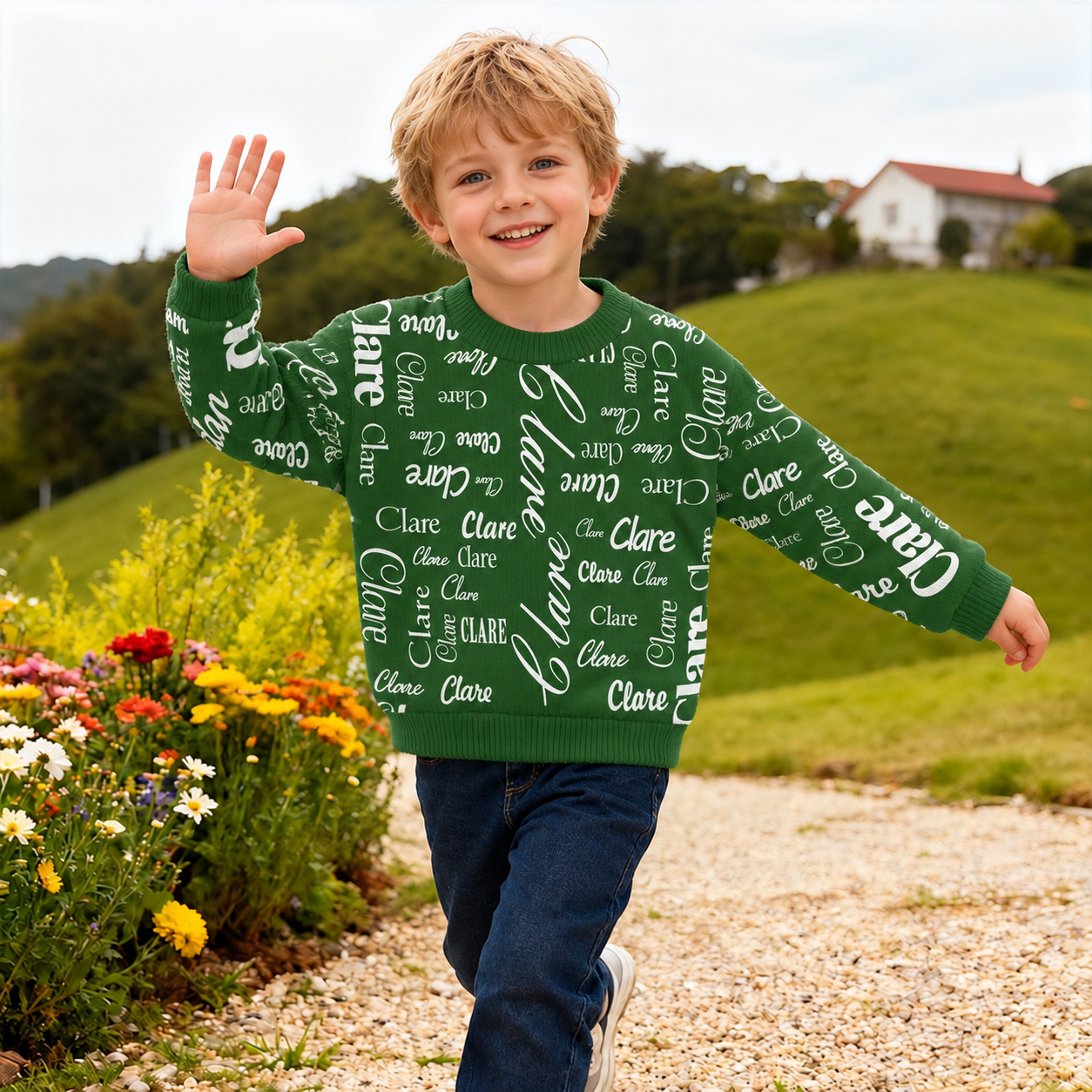 Personalized Lovely Kids Colorful Knit Sweater | CWSweater01
