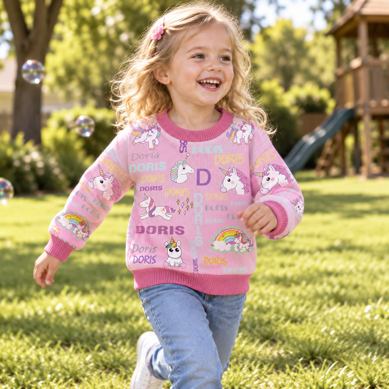 Personalized Lovely Kids Unicorn Knit Sweater | CWSweater04