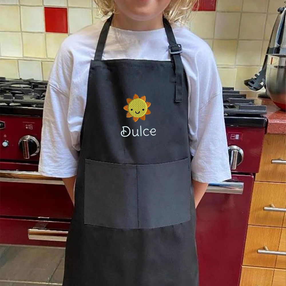 Personalized Embroidery Color Apron and Hat Set for Kid | Apron26