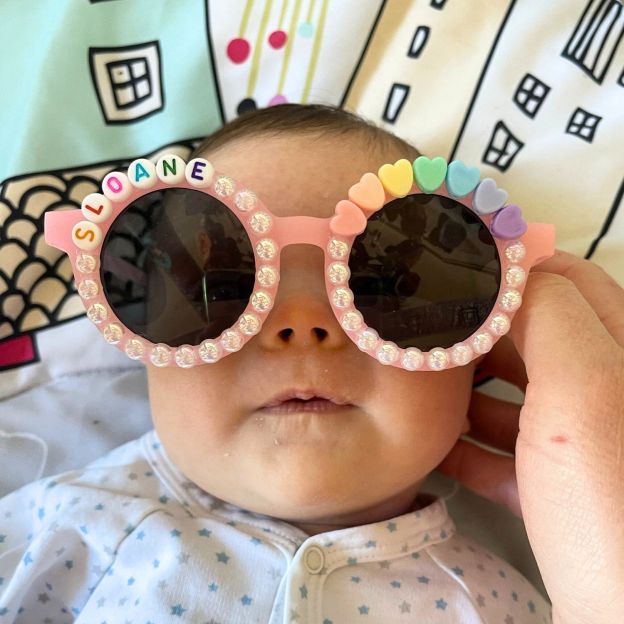 Personalized Name with Pearl & Heart Sunglasses For Kids | CWBeach109