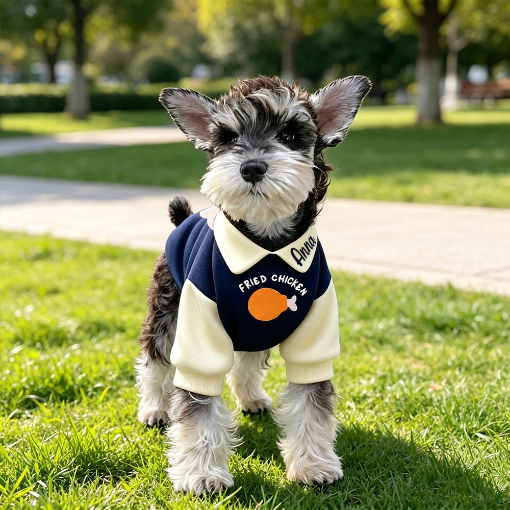 Personalized Pet Winter Fleece Polo Collar Sweatshirt | BKPet601