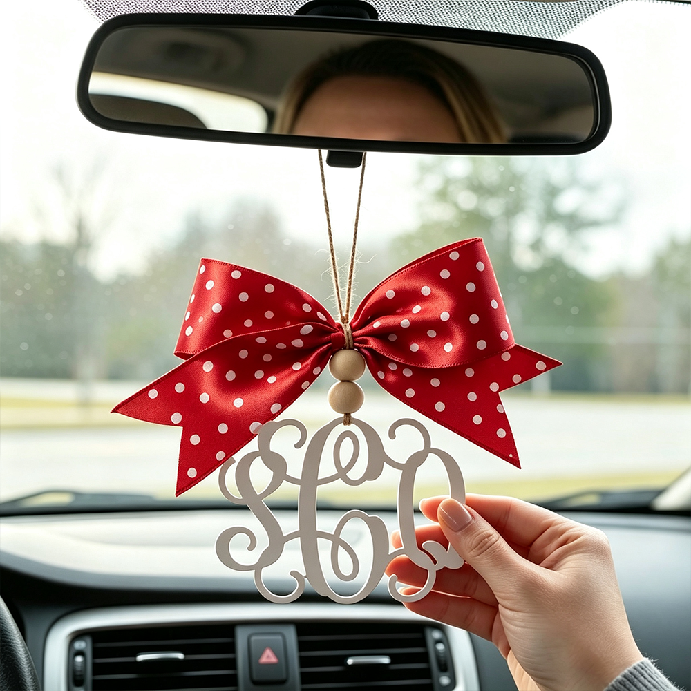 Personalized 3D Printed Car Monogram Charm | CWGift108