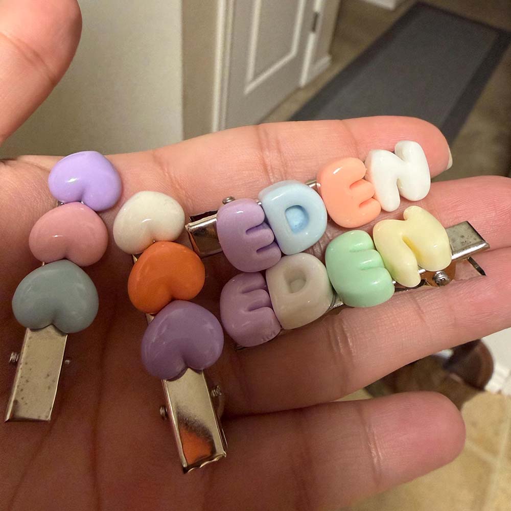 Personalized Girls Colorful Monogram Hair Clip | CWBaby551