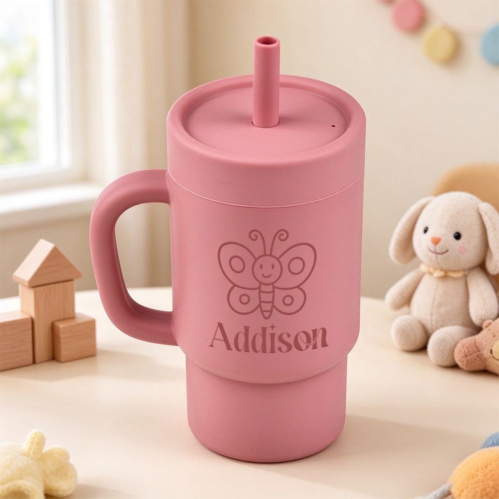 Personalised 10oz Stainless Steel Sippy Cup for Kids | KidCup10