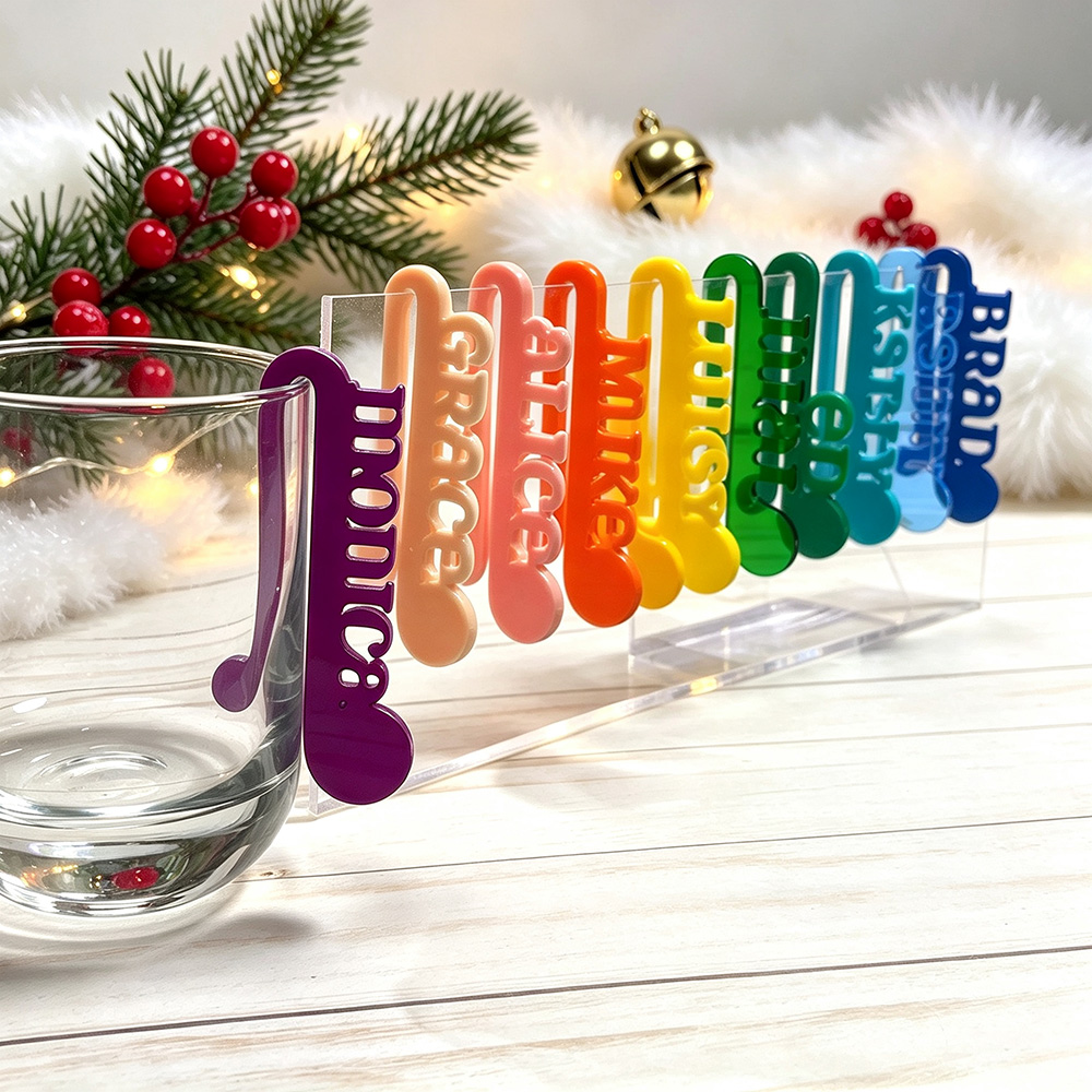 Personalized 3D Printed Party Name Drink Markers Tags | CWGift109