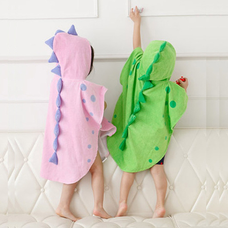 Personalized Embroidery Dinosaur Hooded Beach Towel for Summer & Beach | Cwbeach118