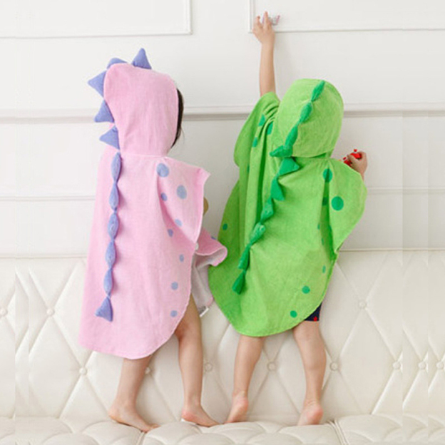 Personalized Embroidery Dinosaur Hooded Beach Towel for Summer & Beach | Cwbeach118