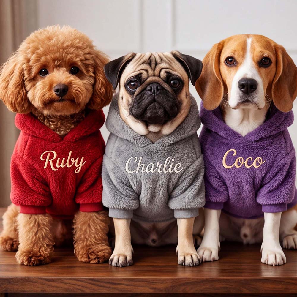Personalized Embroidered Pets Cozy Fleece Hoodie | BKPet638