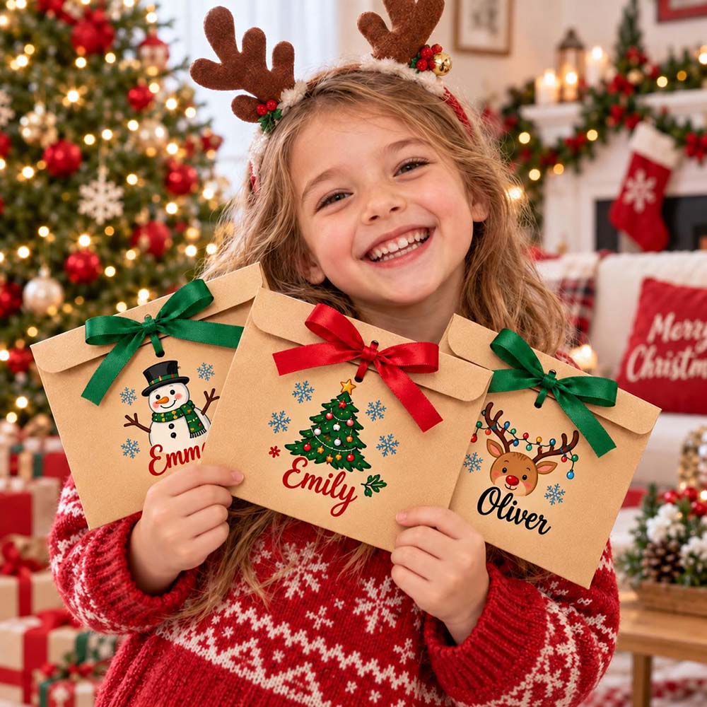 Personalized Christmas Lovely Money Holder with Satin Ribbon | MCGift443