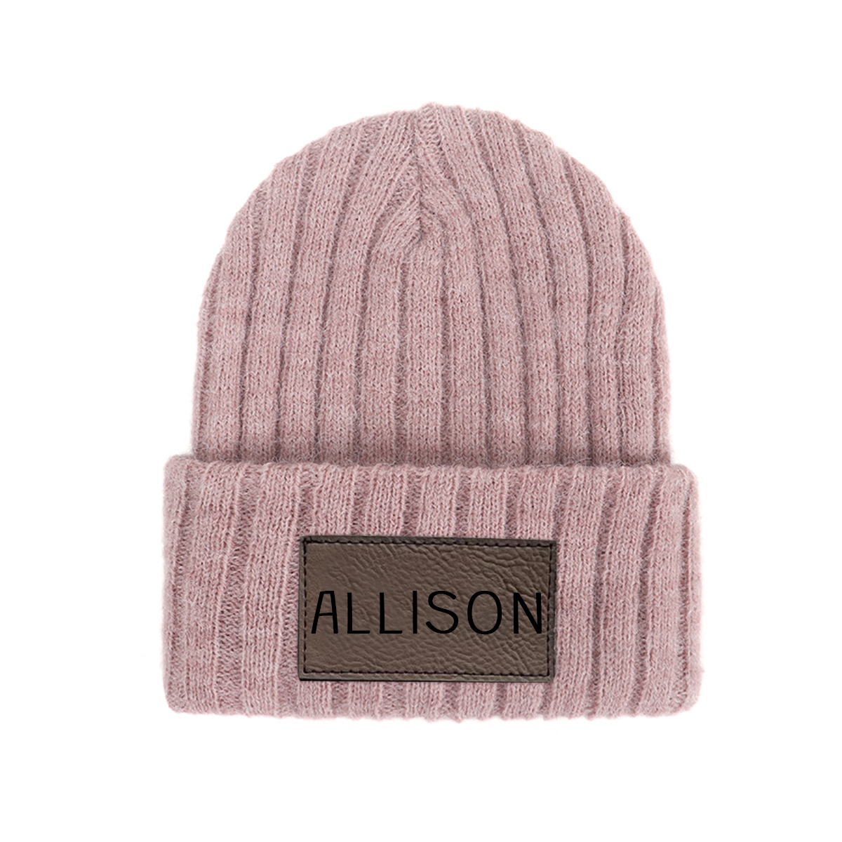 Personalized Leather Patch Infant Beanie for Comfort & Unique | HSKid30